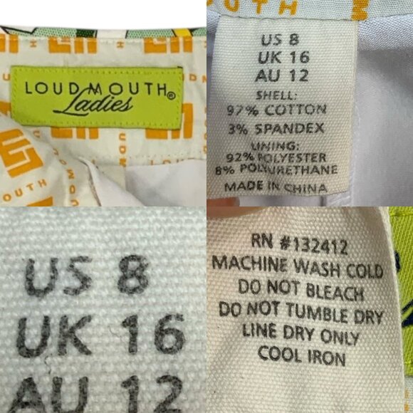 Loudmouth Ladies Golf Shank Skort 8 Comic Strip Golfer Pickleball - Picture 6 of 13